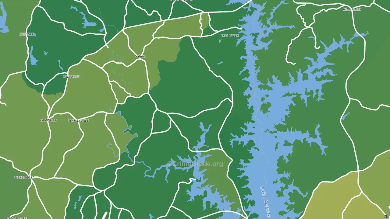 29676, SC Map of Vehicle Theft Rates