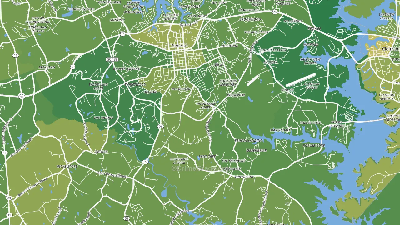 29678, SC Map of Vehicle Theft Rates