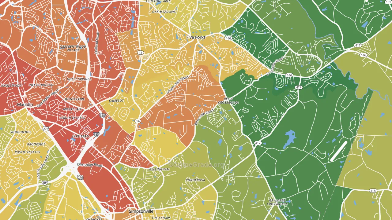 29681, SC Map of Vehicle Theft Rates