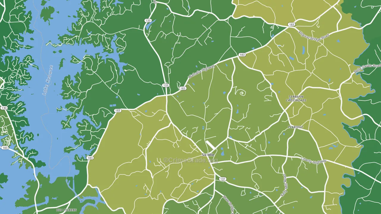 29682, SC Map of Vehicle Theft Rates