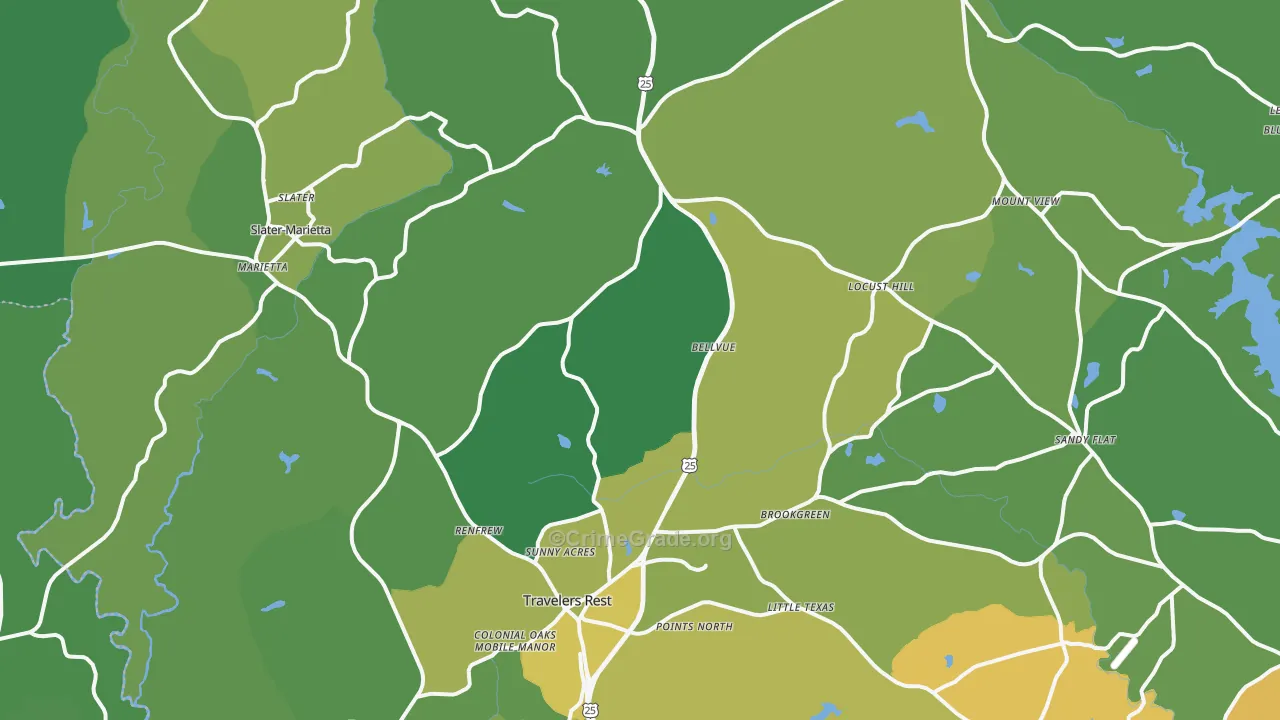 29690, SC Map of Vehicle Theft Rates