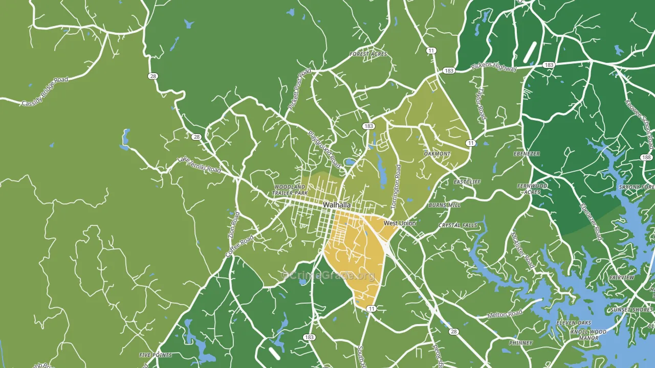 29691, SC Map of Vehicle Theft Rates