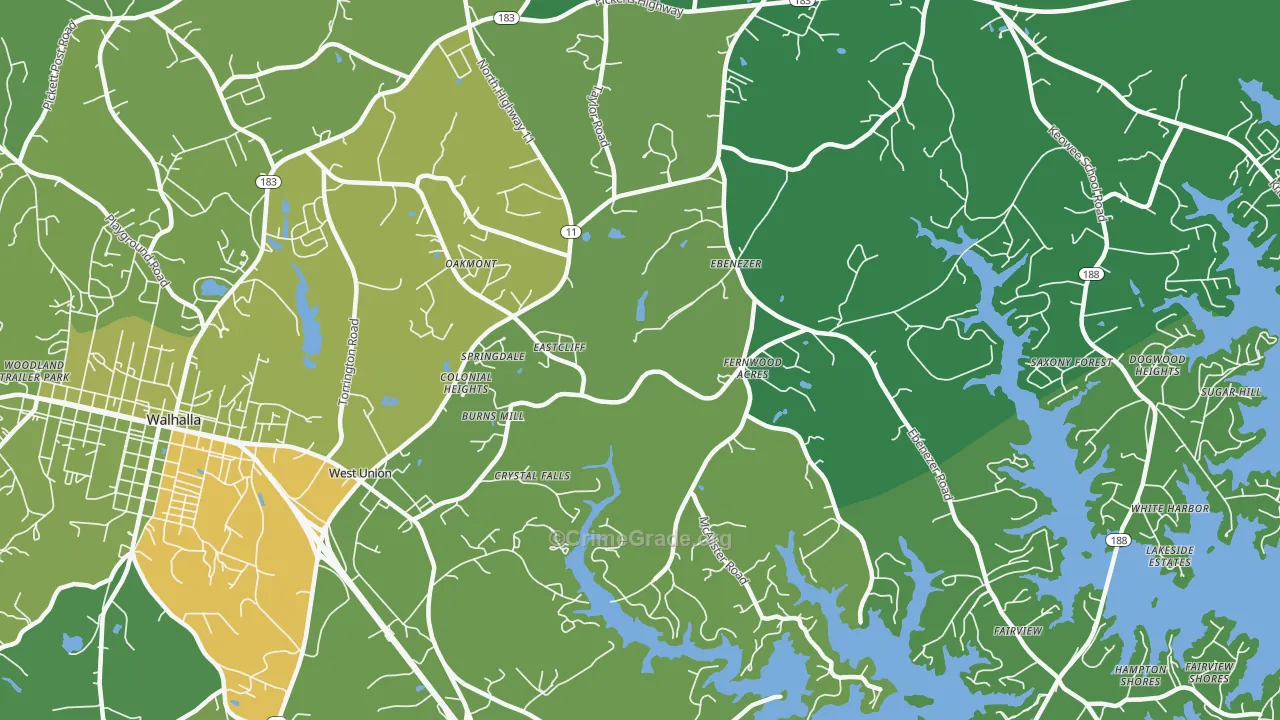 29696, SC Map of Vehicle Theft Rates