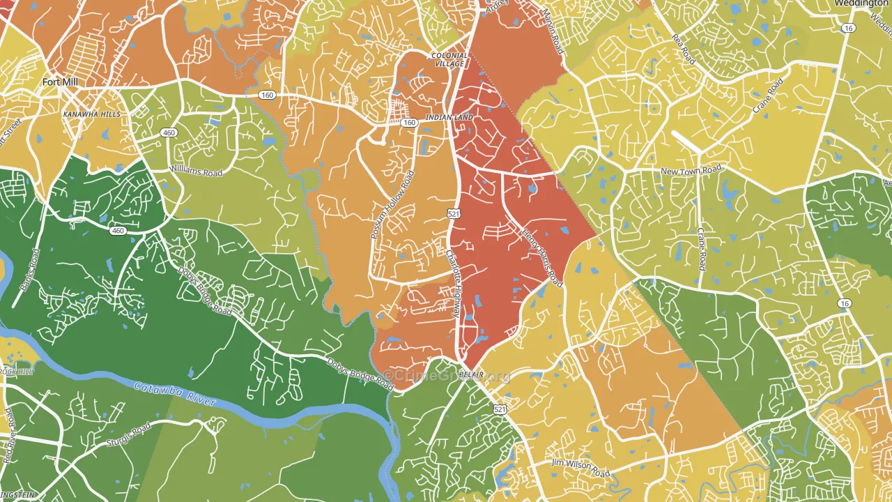 29707, SC Map of Vehicle Theft Rates