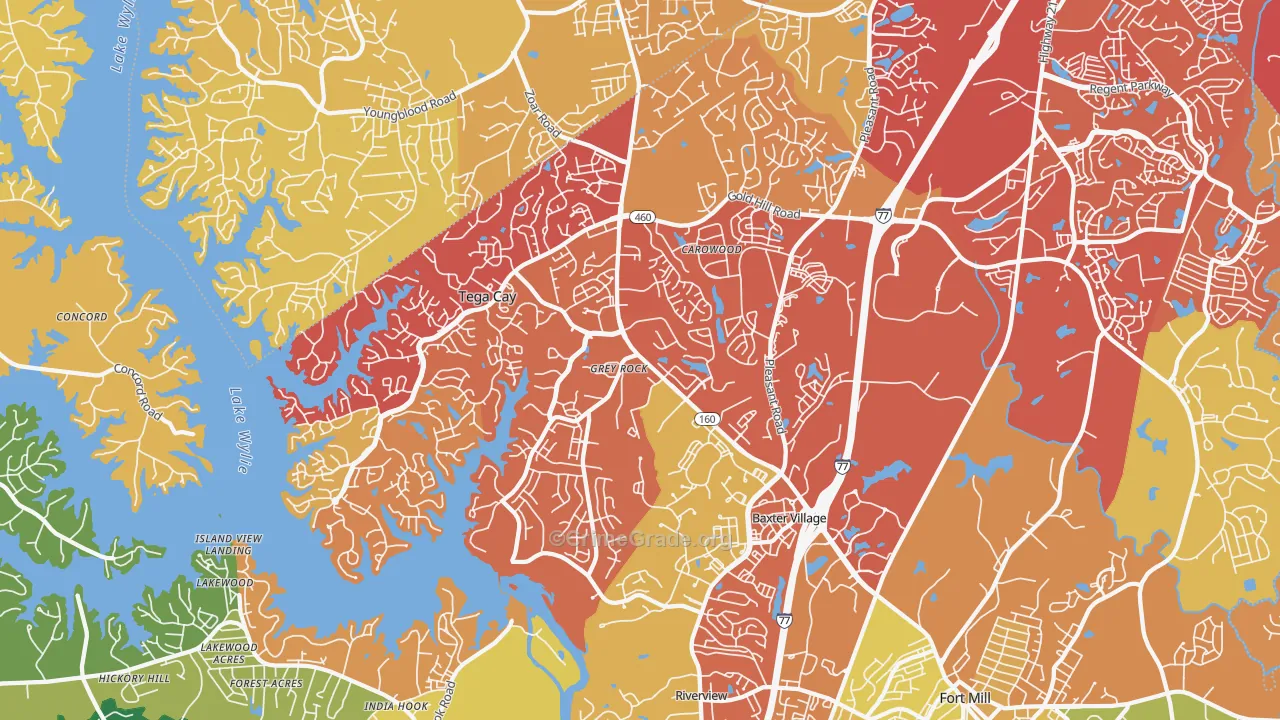 29708, SC Map of Vehicle Theft Rates