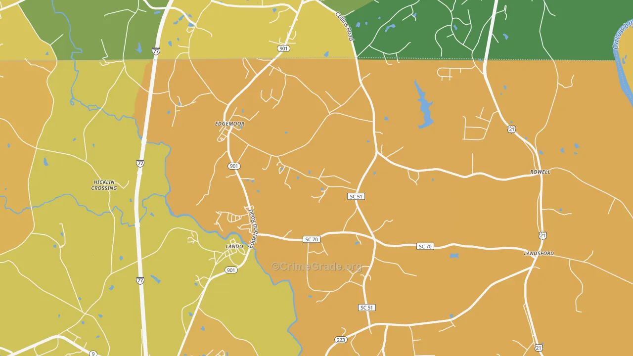 29712, SC Map of Vehicle Theft Rates