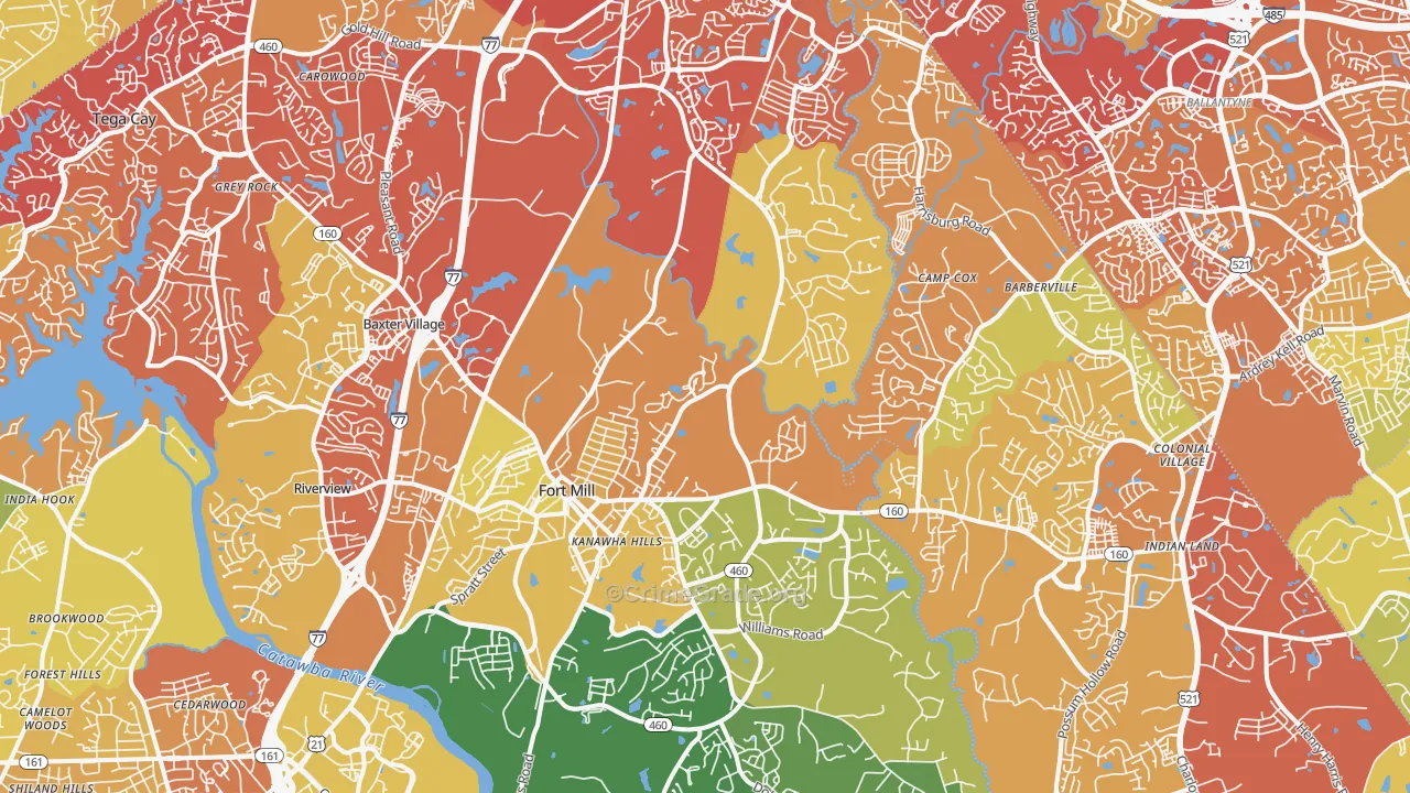 29715, SC Map of Vehicle Theft Rates