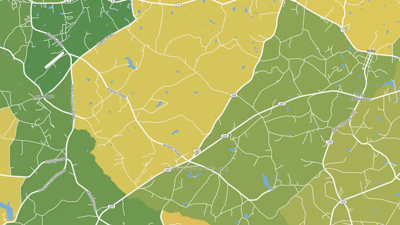 29727, SC Map of Vehicle Theft Rates