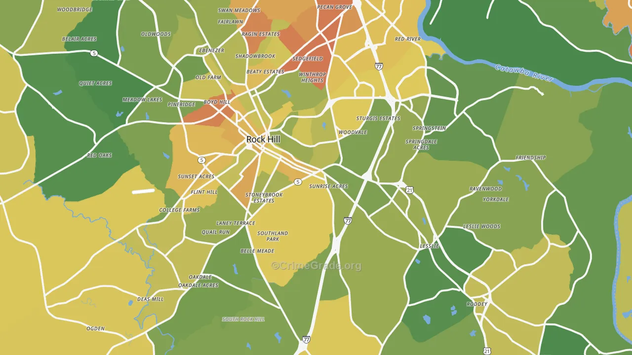 29730, SC Map of Vehicle Theft Rates