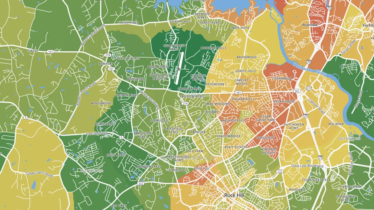 29732, SC Map of Vehicle Theft Rates
