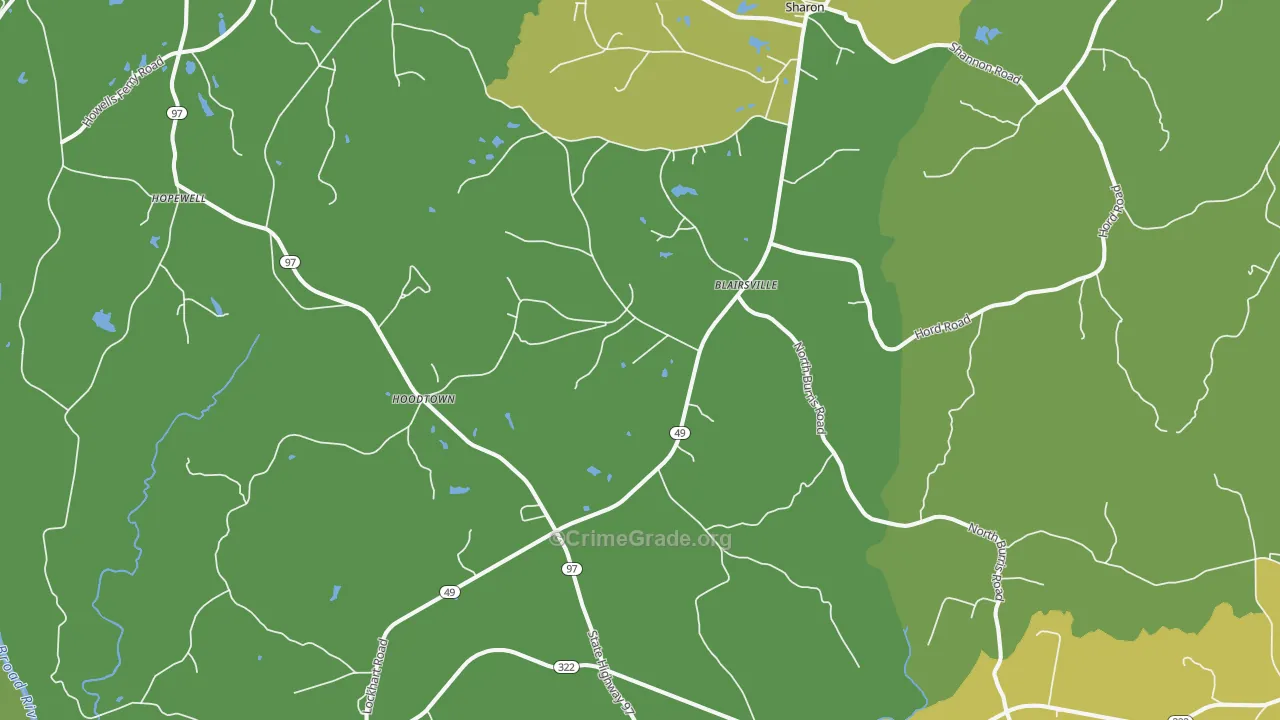 29742, SC Map of Vehicle Theft Rates