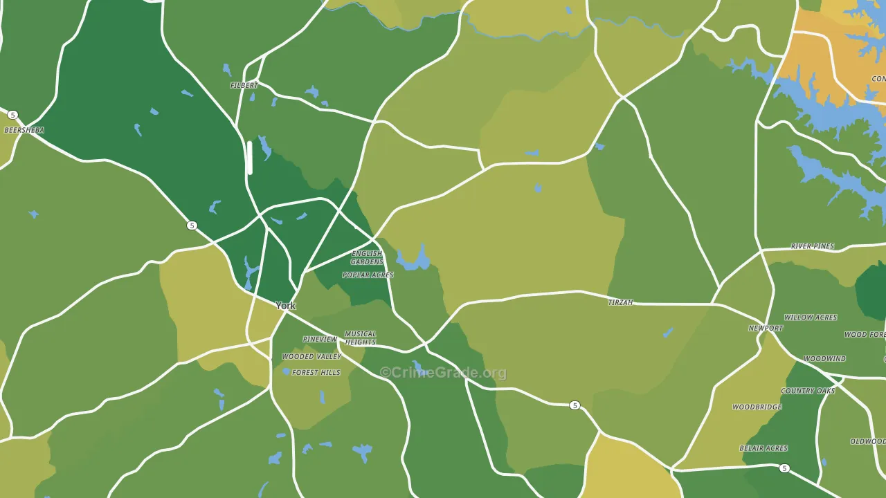 29745, SC Map of Vehicle Theft Rates