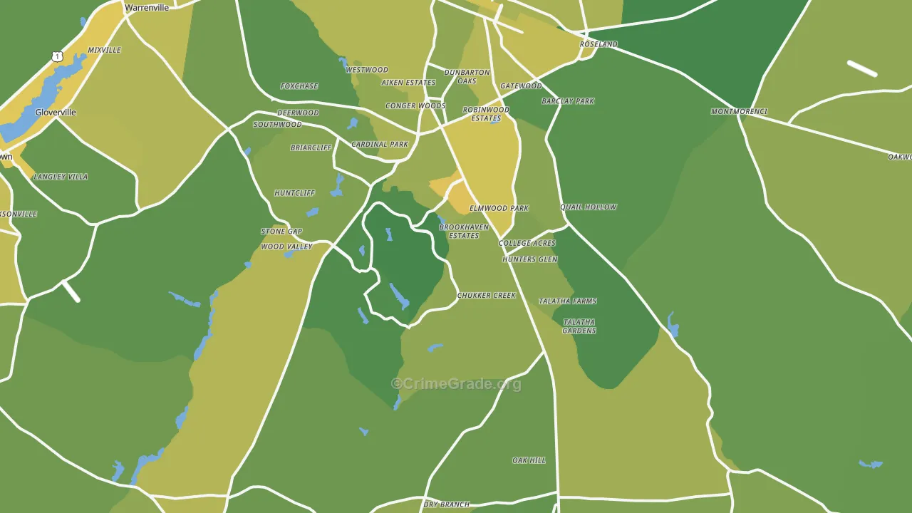 29803, SC Map of Vehicle Theft Rates