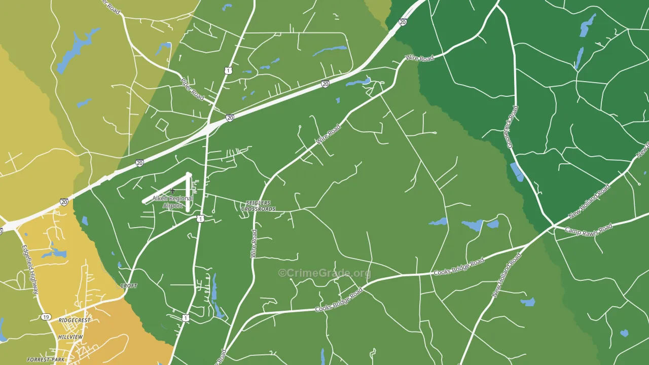 29805, SC Map of Vehicle Theft Rates
