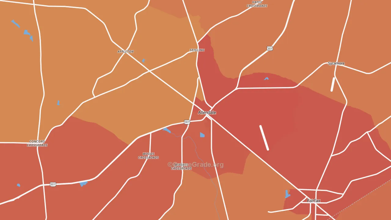 29810, SC Map of Vehicle Theft Rates