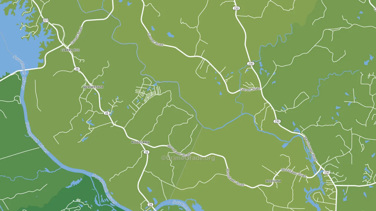 29821, SC Map of Vehicle Theft Rates