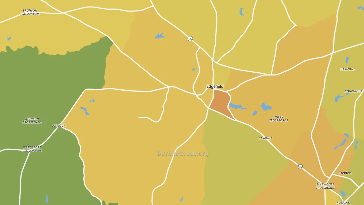 29824, SC Map of Vehicle Theft Rates
