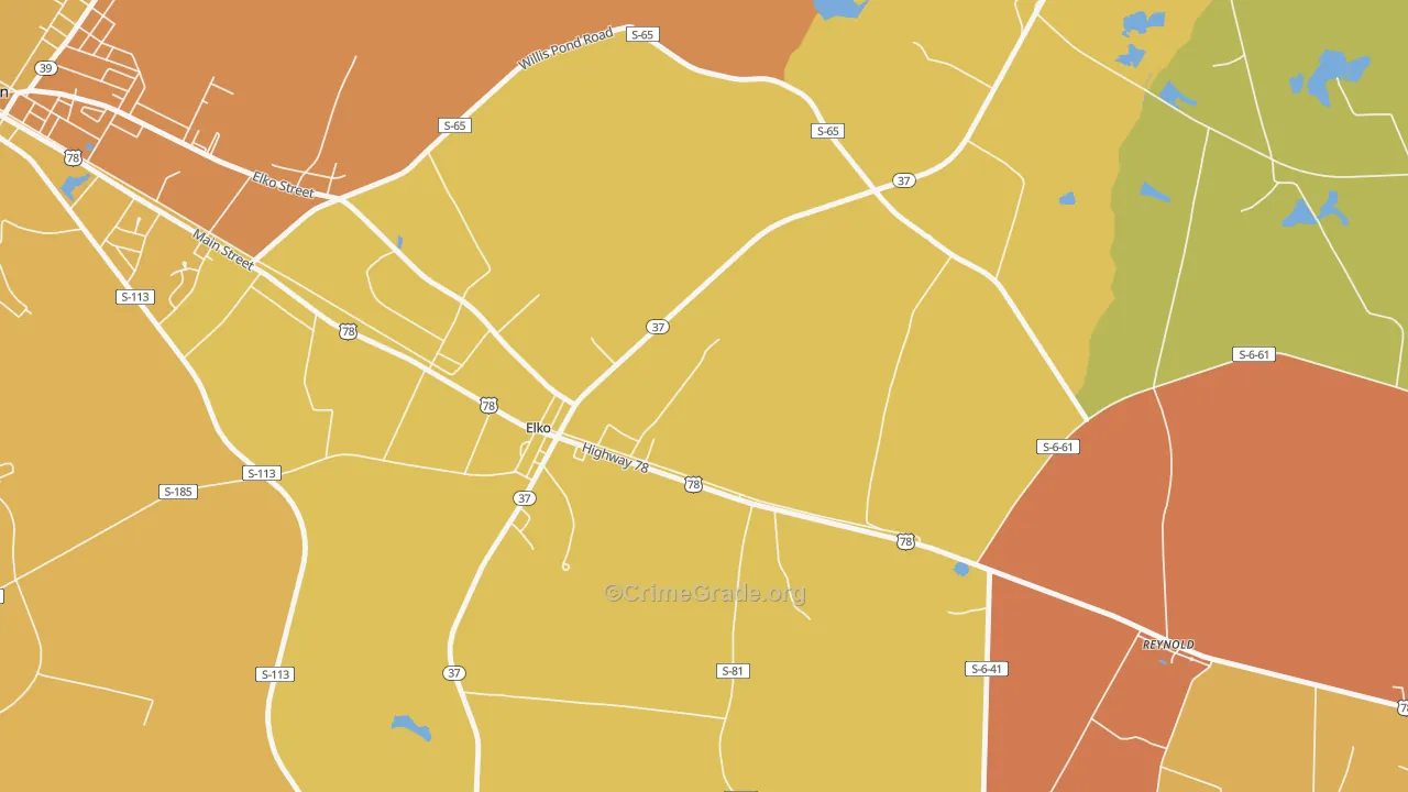 29826, SC Map of Vehicle Theft Rates