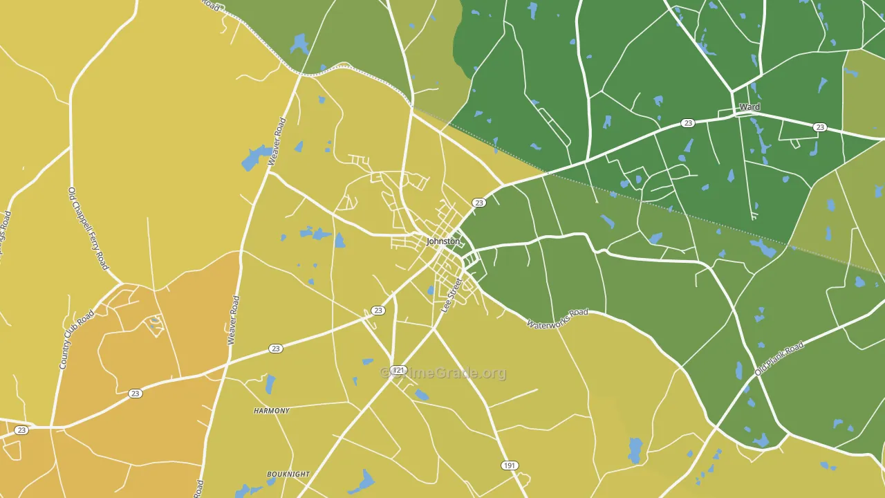 29832, SC Map of Vehicle Theft Rates