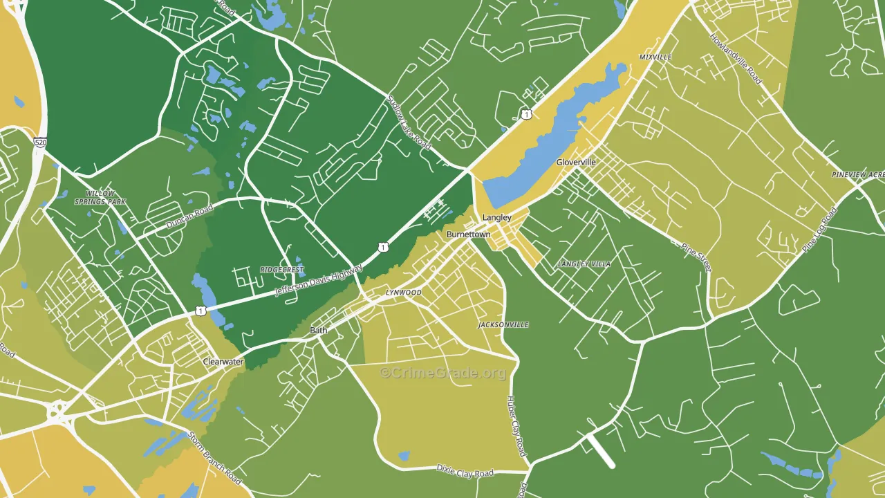 29834, SC Map of Vehicle Theft Rates