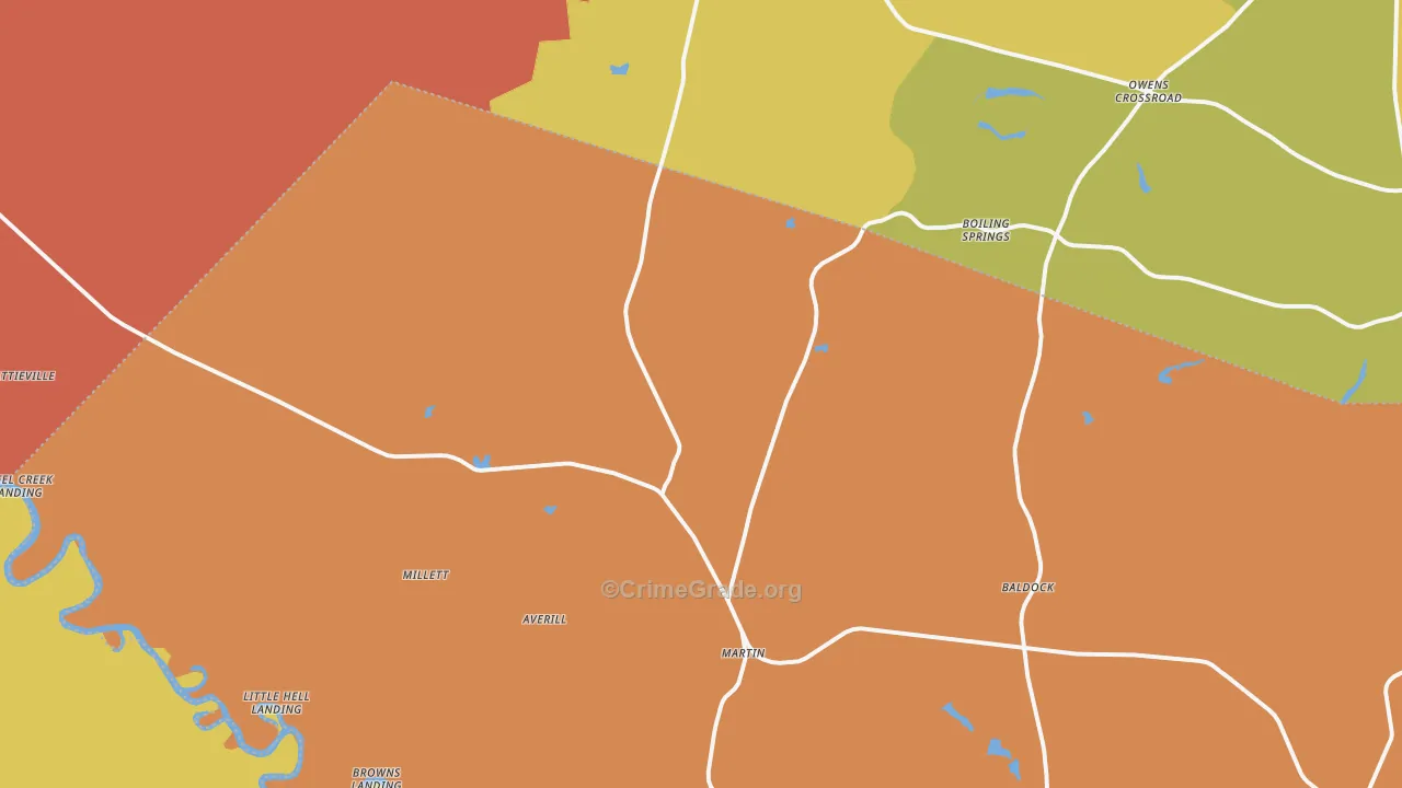 29836, SC Map of Vehicle Theft Rates