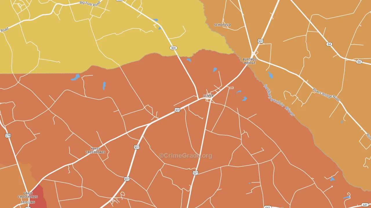 29849, SC Map of Vehicle Theft Rates