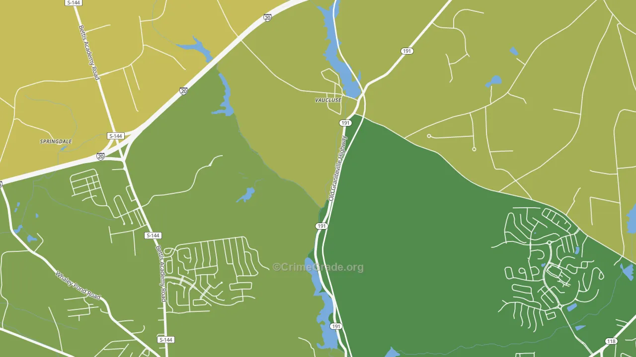 29850, SC Map of Vehicle Theft Rates