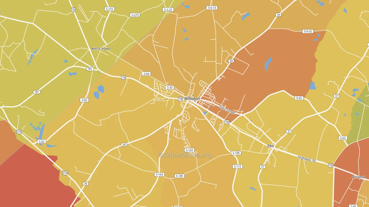 29853, SC Map of Vehicle Theft Rates