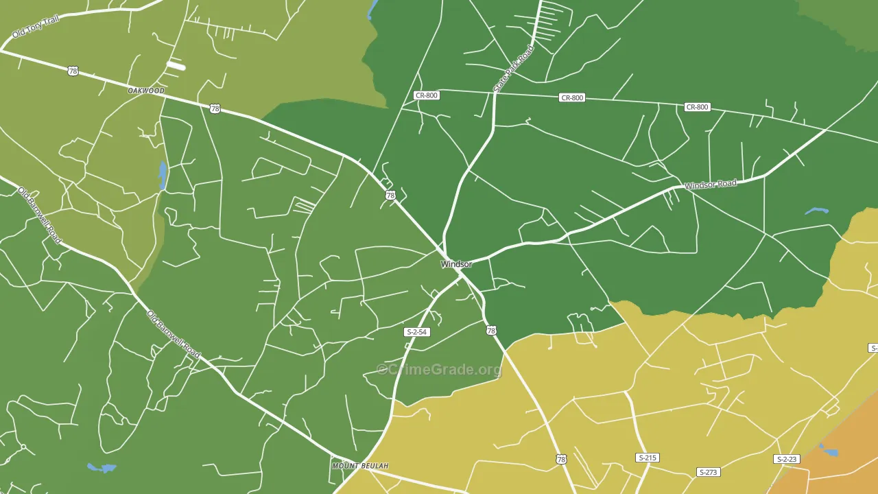 29856, SC Map of Vehicle Theft Rates