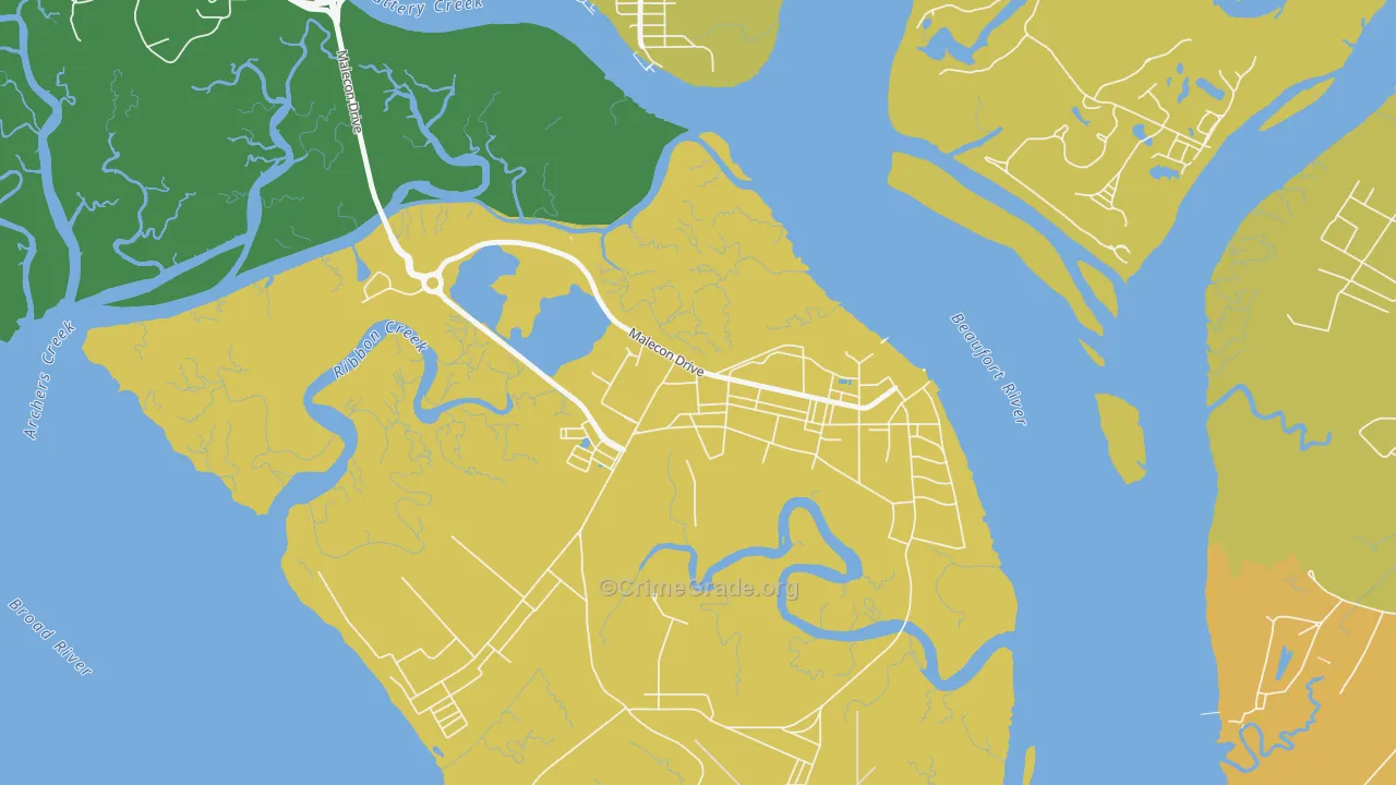 29905, SC Map of Vehicle Theft Rates