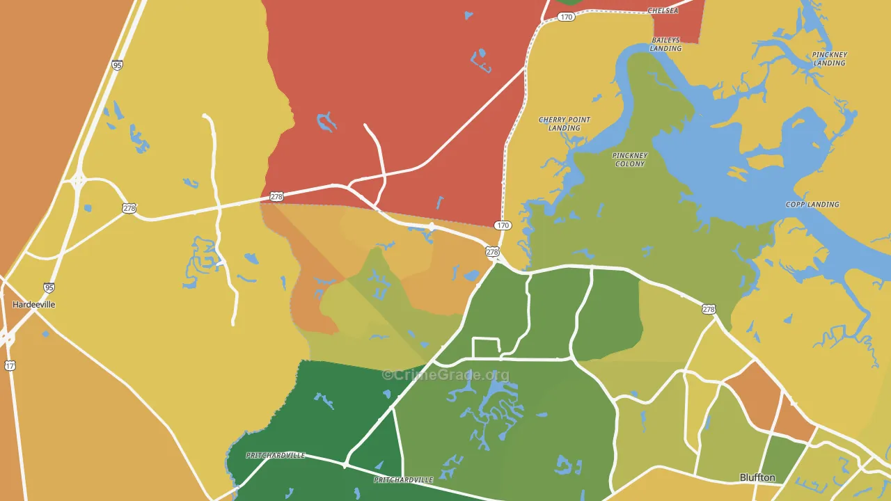 29909, SC Map of Vehicle Theft Rates