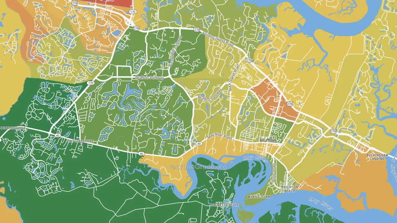 29910, SC Map of Vehicle Theft Rates