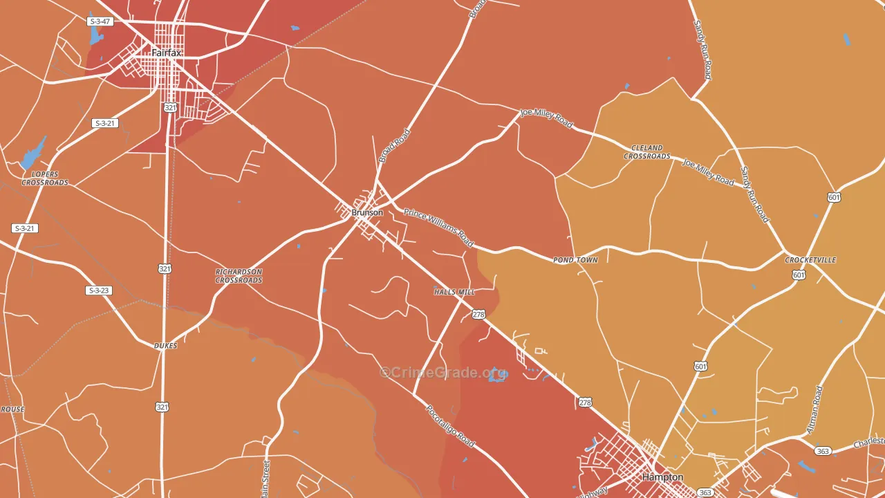 29911, SC Map of Vehicle Theft Rates