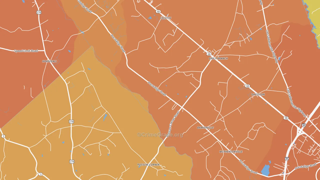 29916, SC Map of Vehicle Theft Rates