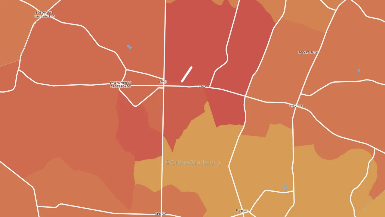 29918, SC Map of Vehicle Theft Rates