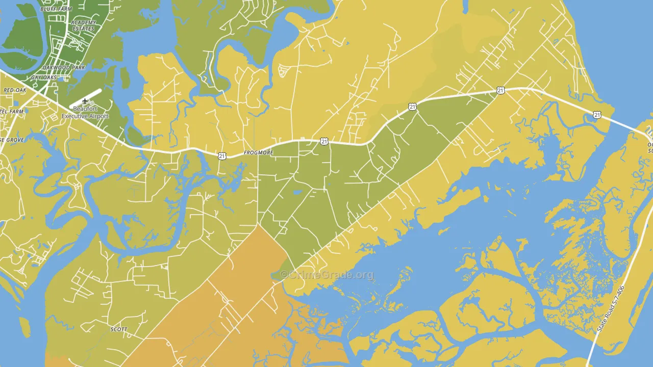 29920, SC Map of Vehicle Theft Rates
