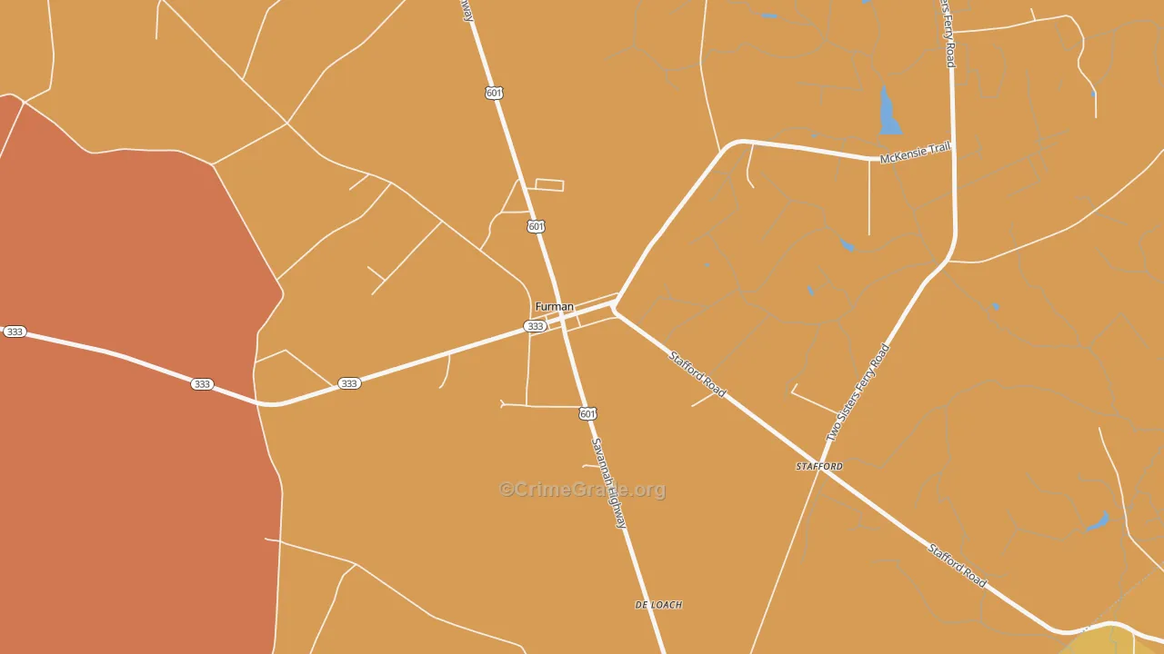 29921, SC Map of Vehicle Theft Rates