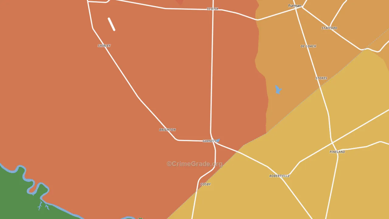 29922, SC Map of Vehicle Theft Rates