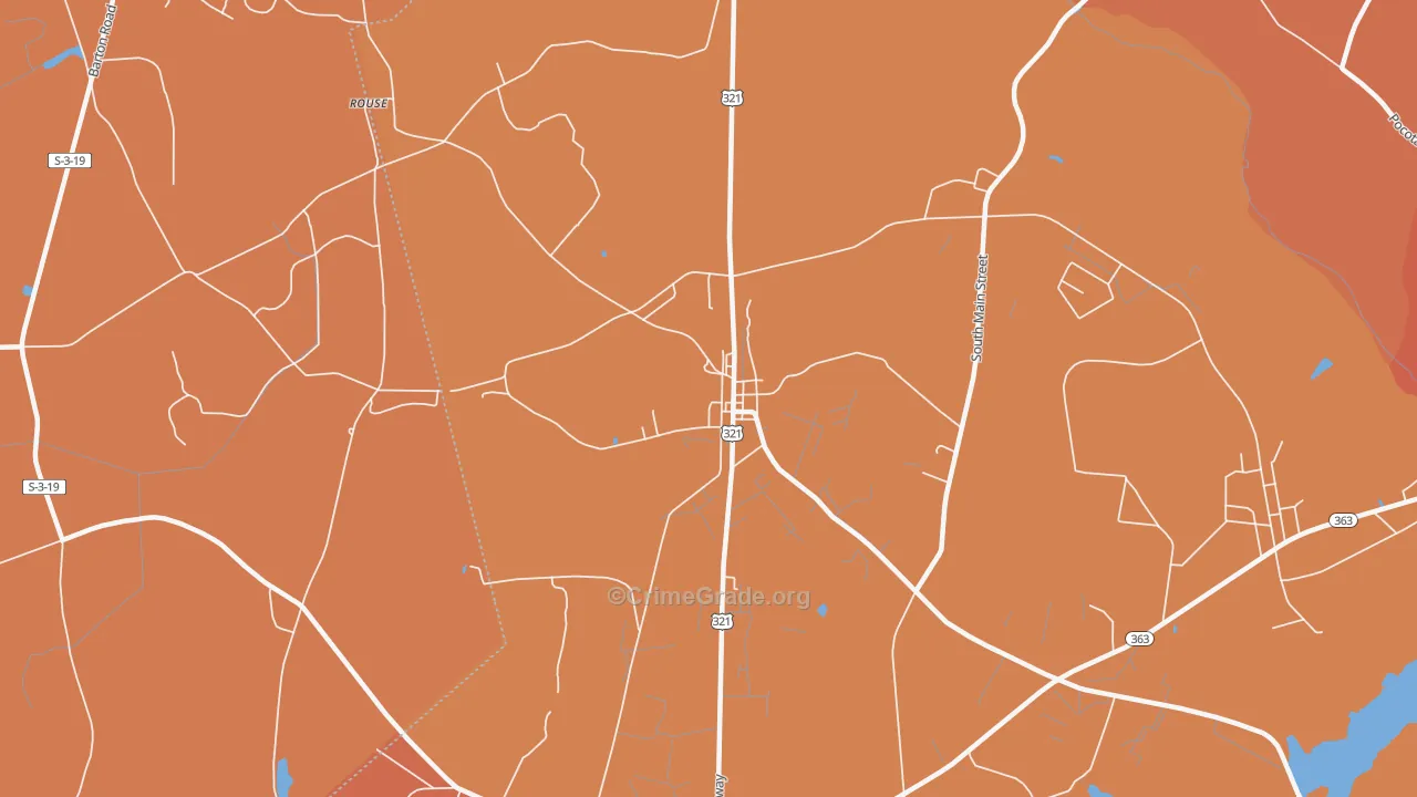 29923, SC Map of Vehicle Theft Rates