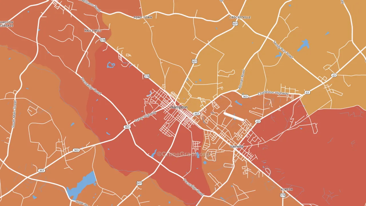 29924, SC Map of Vehicle Theft Rates
