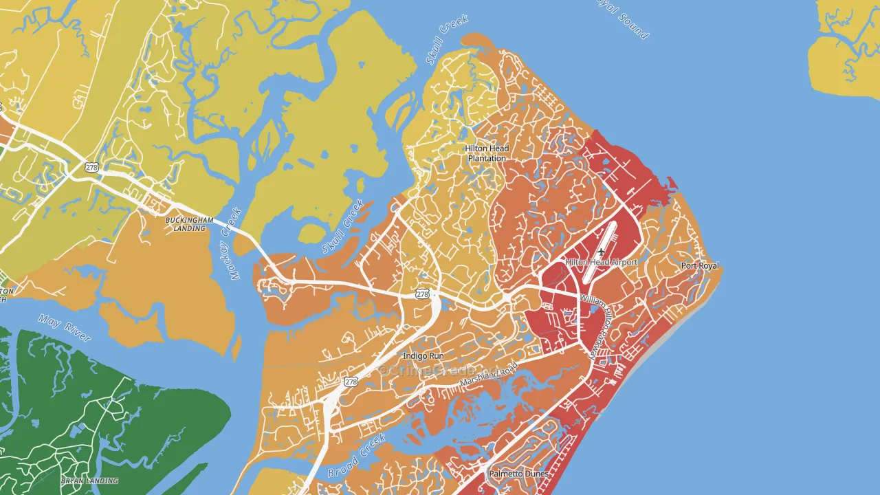 29926, SC Map of Vehicle Theft Rates