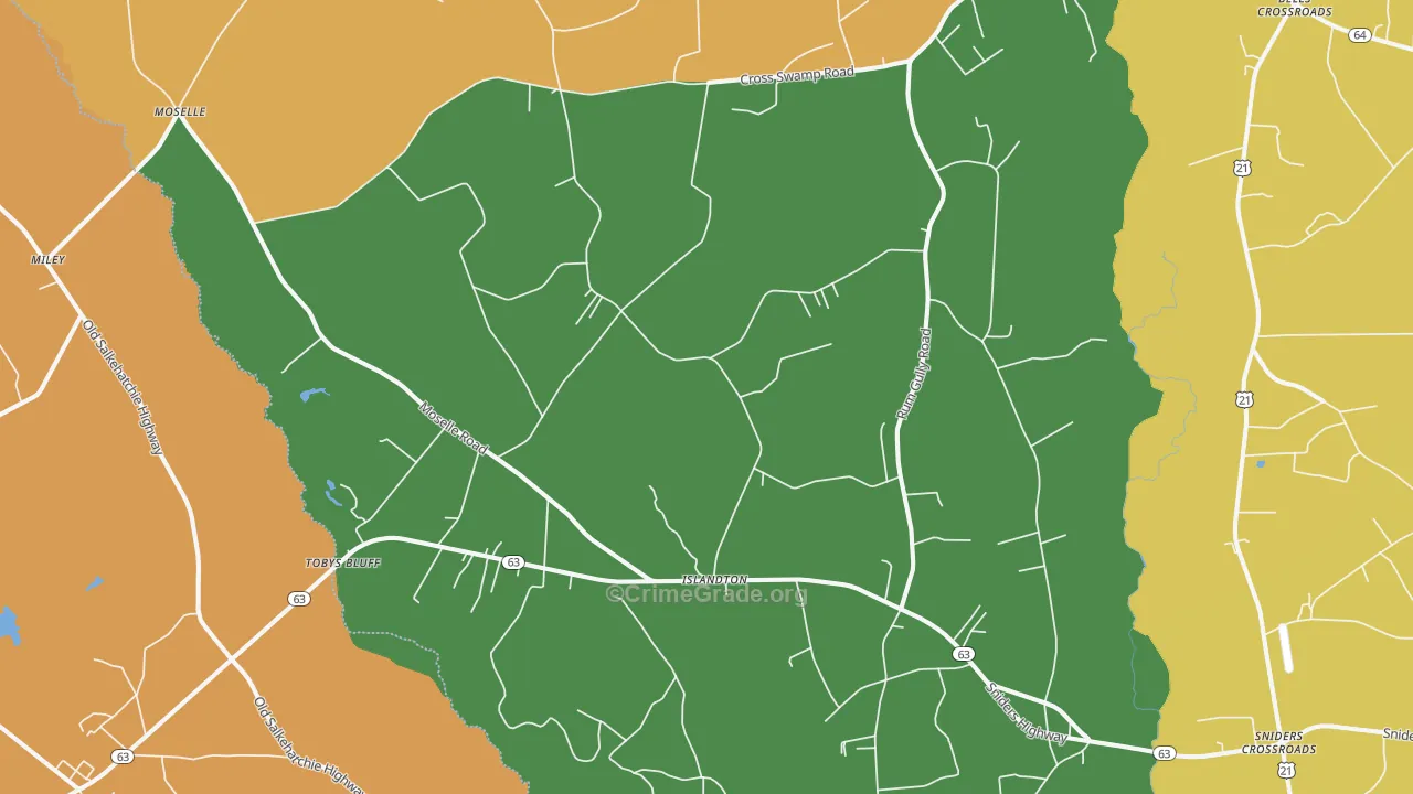 29929, SC Map of Vehicle Theft Rates