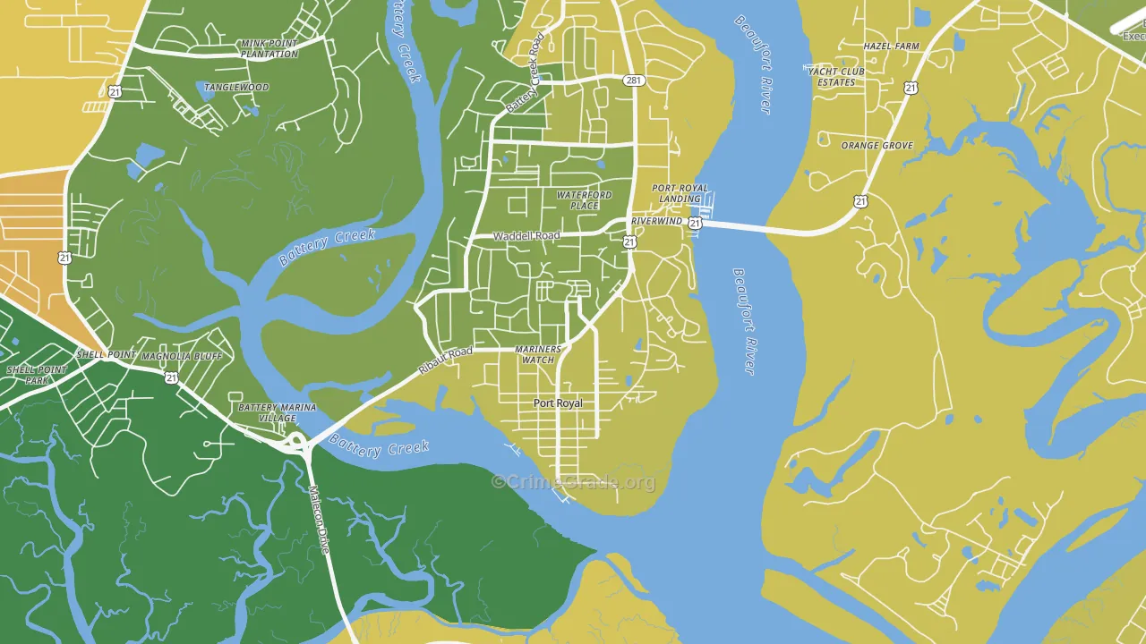29935, SC Map of Vehicle Theft Rates