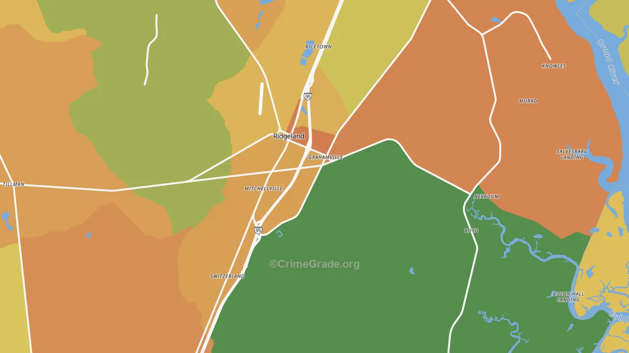 29936, SC Map of Vehicle Theft Rates
