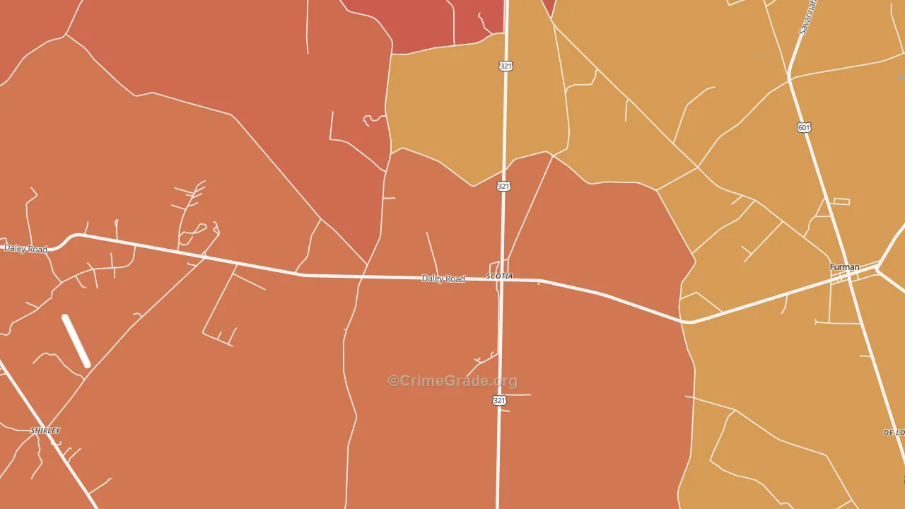 29939, SC Map of Vehicle Theft Rates