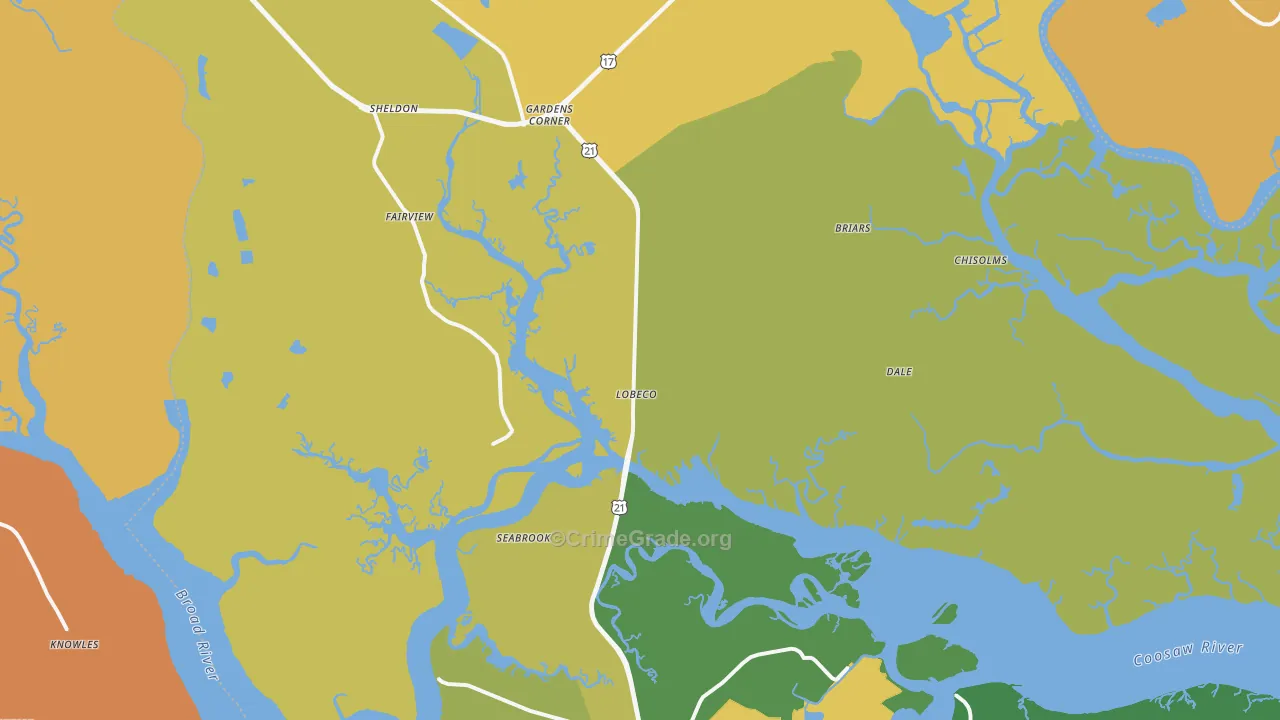 29940, SC Map of Vehicle Theft Rates