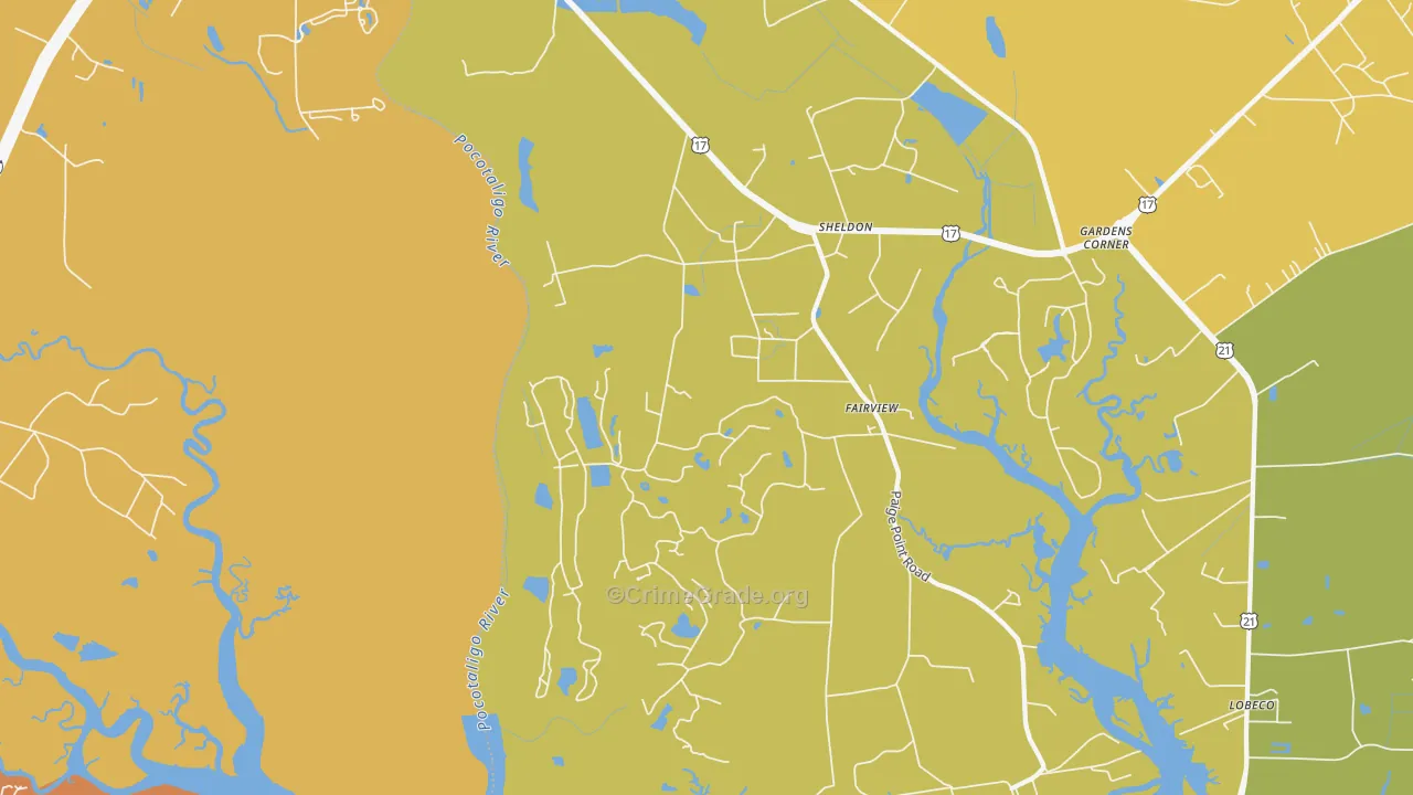 29941, SC Map of Vehicle Theft Rates