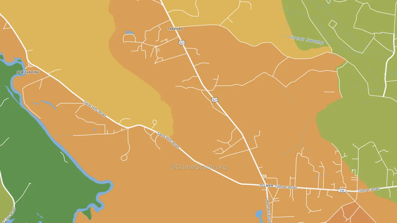 29943, SC Map of Vehicle Theft Rates