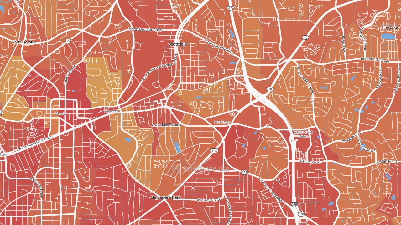 30002, GA Map of Vehicle Theft Rates