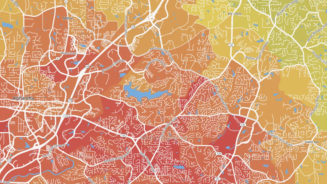 30005, GA Map of Vehicle Theft Rates